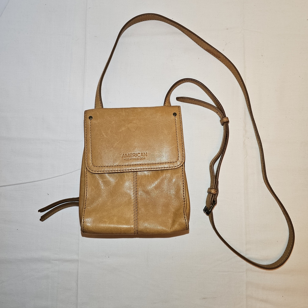 American Leather Crossbody Bag - Tan